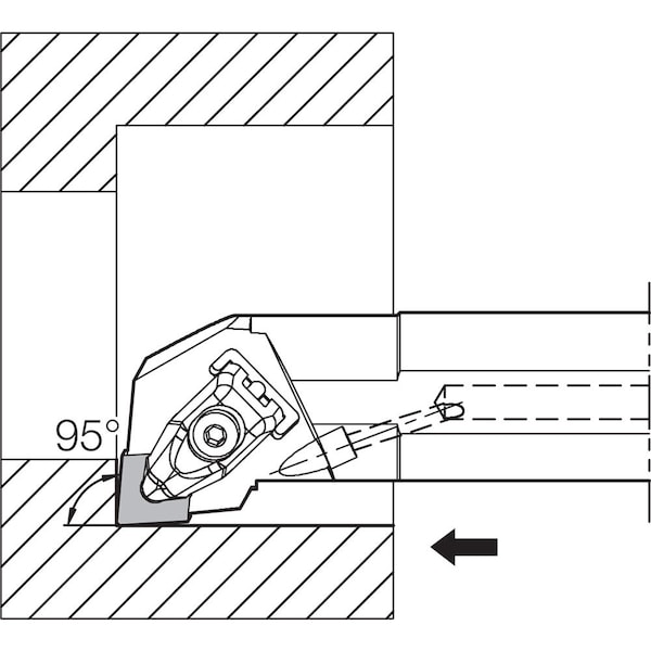 Kyocera Boring Bar, Negative Rake, Leftt-Hand - A25RDCLNL1232