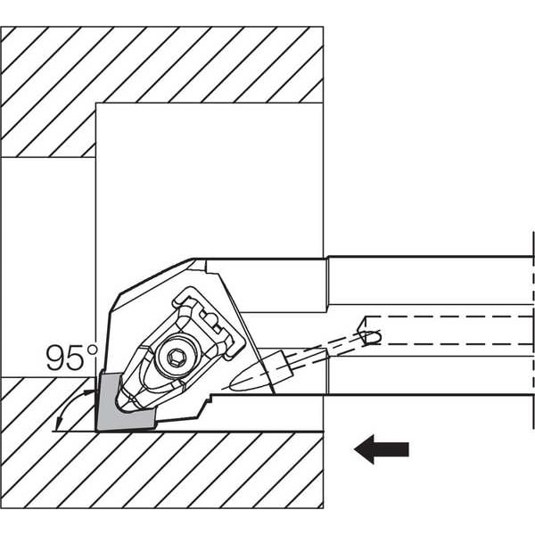 Kyocera Boring Bar, Negative Rake, Leftt-Hand - A25RDCLNL1232