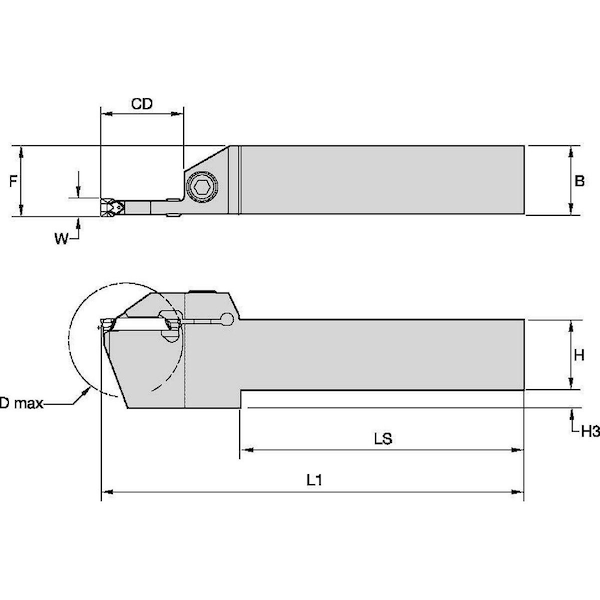 Widia Thread Turning Toolholder, WMTSR162B042 - WMTSR162B042