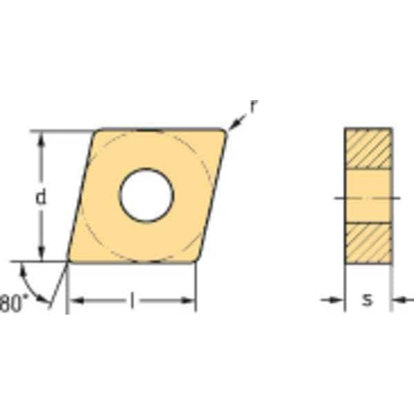 Walter Diamond Turning Insert, Diamond, 4, CNMG, 1, Carbide - CNMG120404-MK5 WKK20S