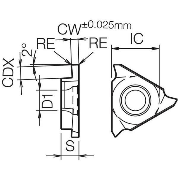 Kyocera Grooving Insert, Uncoated Carbide - GBA43L430040KW10