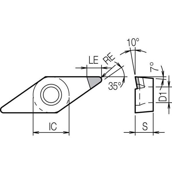 Kyocera Diamond Turning Insert, VCMT15151NEKPD001 - VCMT15151NEKPD001