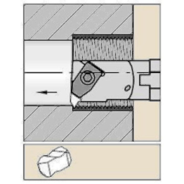 Widia Indexable Thread Turning Tool Holder, A08NEL2, 8 in L, High Speed Steel, Top Notch Insert Shape - A08NEL2