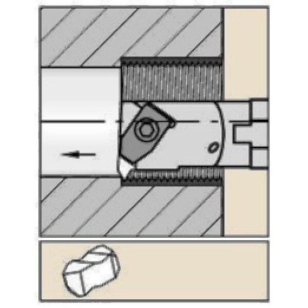 Widia Indexable Thread Turning Tool Holder, A12SNER2, 10 in L, High Speed Steel, Top Notch Insert Shape - A12SNER2