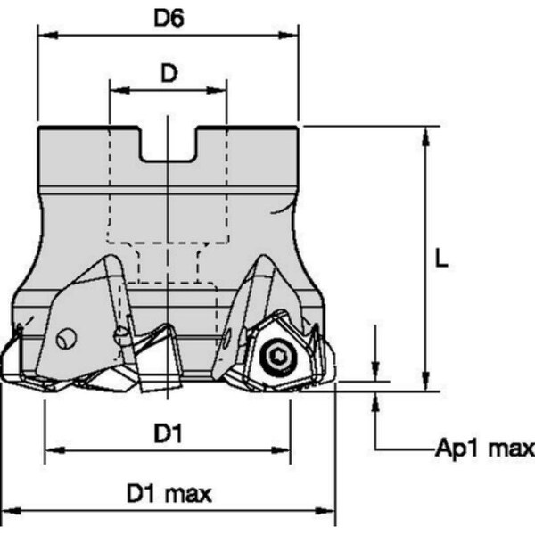 Widia Cut, Shell M, M370 D2.00 Z4 S0.75 L2.00 - M370D200Z04S075WO12L200