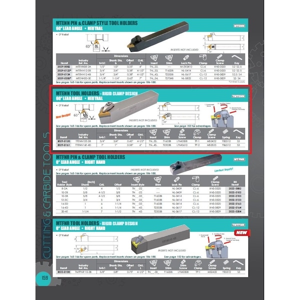 Hhip MTENN 12E-3B Turning Tool Holder - New Rigid Clamp Design - 2029-0120