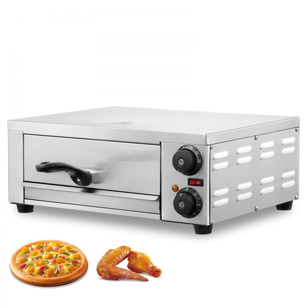 VEVOR Electric Countertop Pizza Oven 12" 1500W Adjustable Temp 0-120Min Timer - CLMDRPSLDCSXBI3U5V1