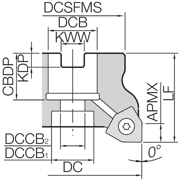 Kyocera Face Mill, MFWN 903000R4T, M-SIX 3.0000" Cutting Dia - MFWN903000R4T