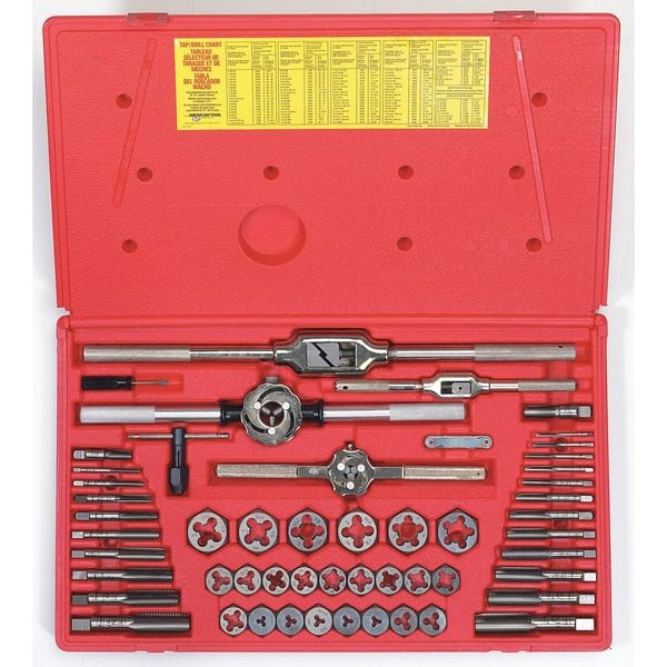 Irwin Drill Bit, Tap, and Die Set, 117 Pieces, 36 Drills, 34 Taps, 34 Dies in Set, Hex, High Carbon Steel - 26377
