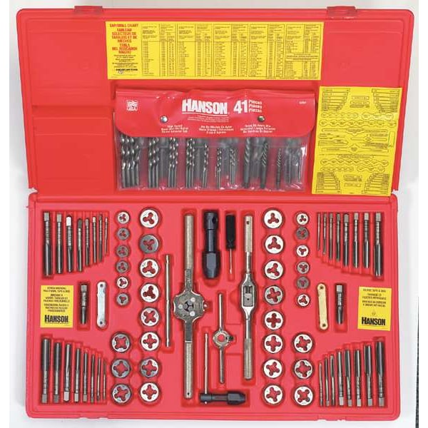 Irwin Drill Bit, Tap, and Die Set, 117 Pieces, 36 Drills, 34 Taps, 34 Dies in Set, Hex, High Carbon Steel - 26377