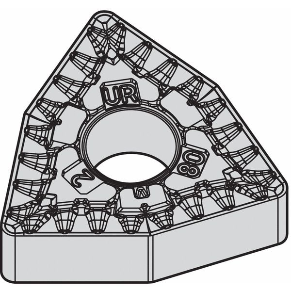Widia Turning Insert, Trigon, 3, WNMG, 2, Carbide - WNMG332UR WP15CT