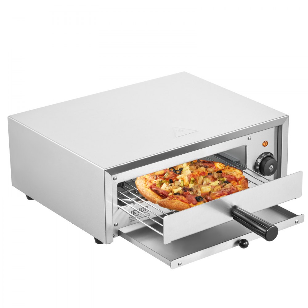 VEVOR Electric Pizza Oven 12-inch 1500W 122-662℉ Temp Range Removable Crumb Tray - CLMDRPSLDCDXV2U7ZV1