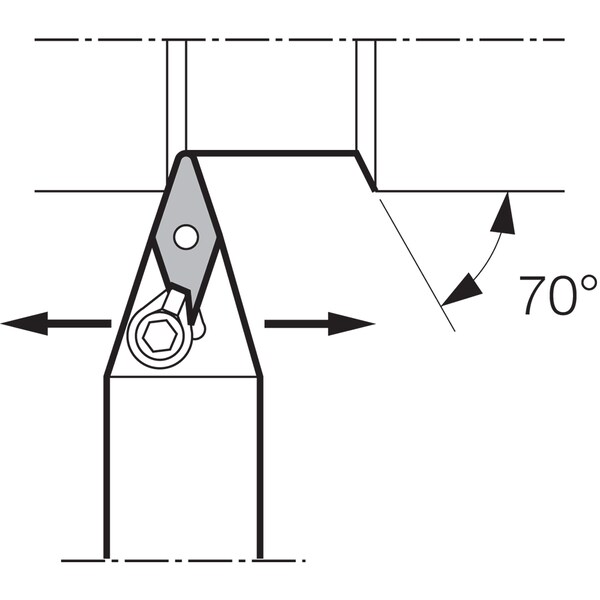 Kyocera Turning Toolholder, MVVNN 123B - MVVNN123B