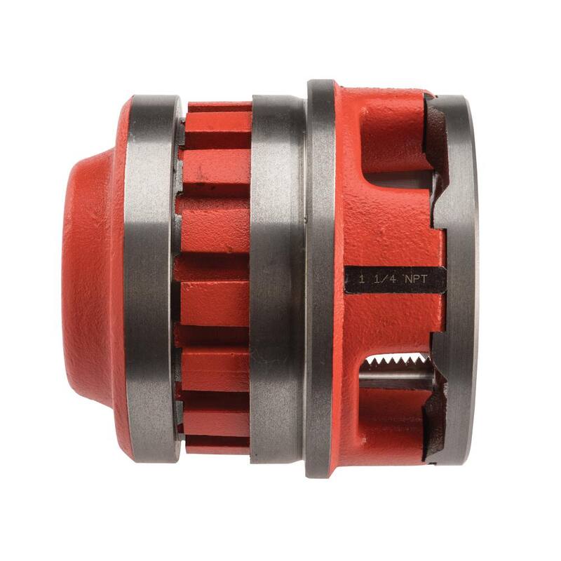 Cabezal de terraja de roscado RIDGID 12-R de aleación NPT para roscas a mano derecha para tuberías de 1-1/4 pulgadas de tamaño nominal - 37405.