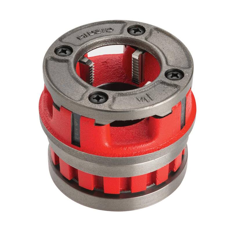 Cabezal de terraja de roscado RIDGID 12-R de aleación NPT para roscas a mano derecha para tuberías de 1-1/4 pulgadas de tamaño nominal - 37405.