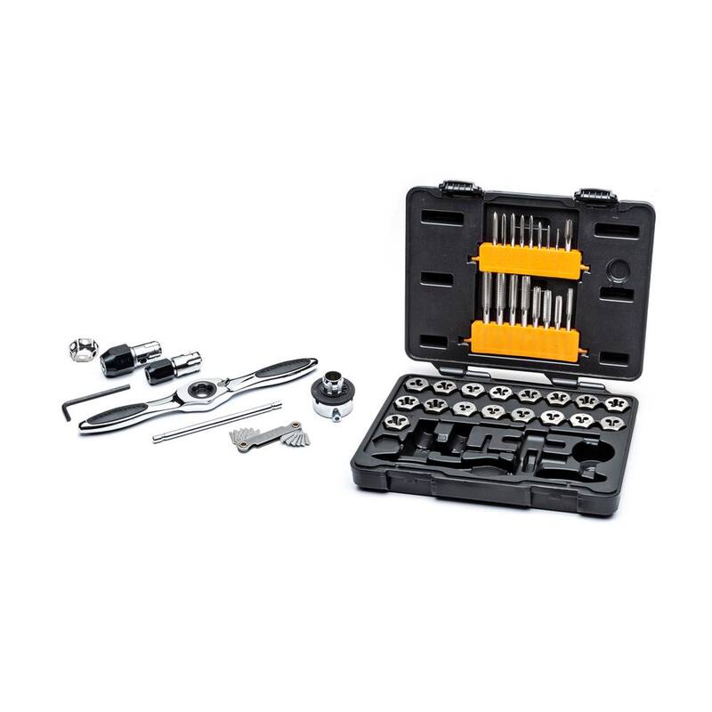 Set de machuelos y terrajas de trinquete pequeñas y medianas en sistema inglés (SAE) de GEARWRENCH (42 piezas) - 3885