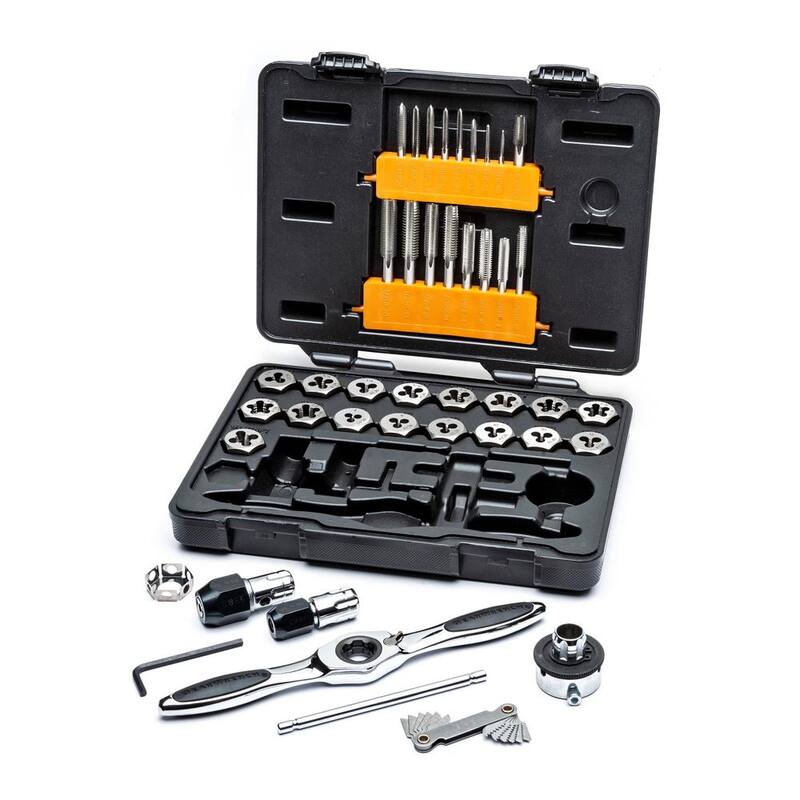 Set de machuelos y terrajas de trinquete pequeñas y medianas en sistema inglés (SAE) de GEARWRENCH (42 piezas) - 3885