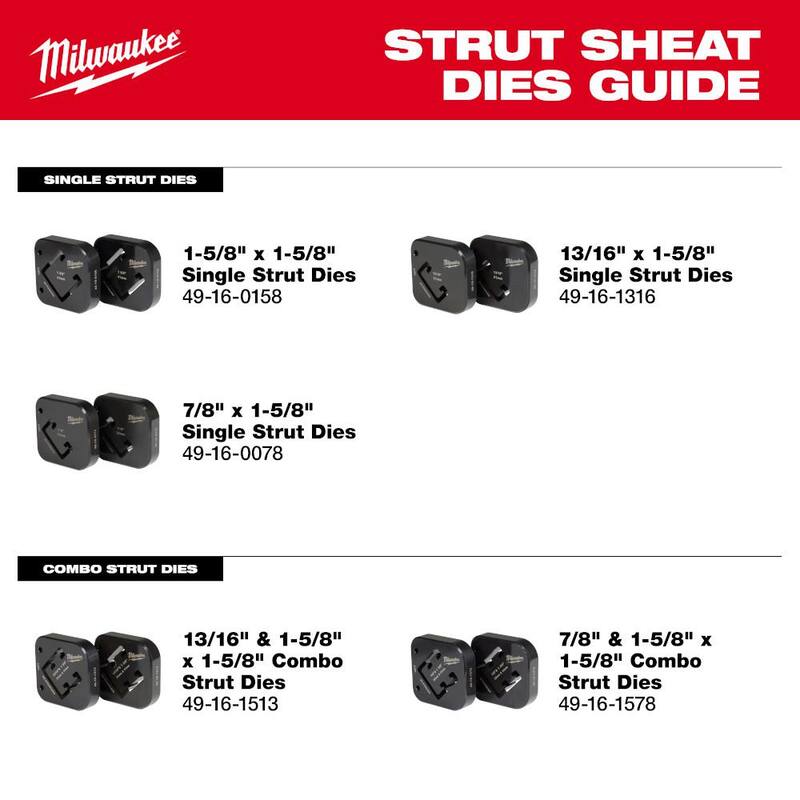 Matrices de corte de una sola tira Milwaukee de 1-5/8 pulg. x 1-5/8 pulg. - 49-16-0158
