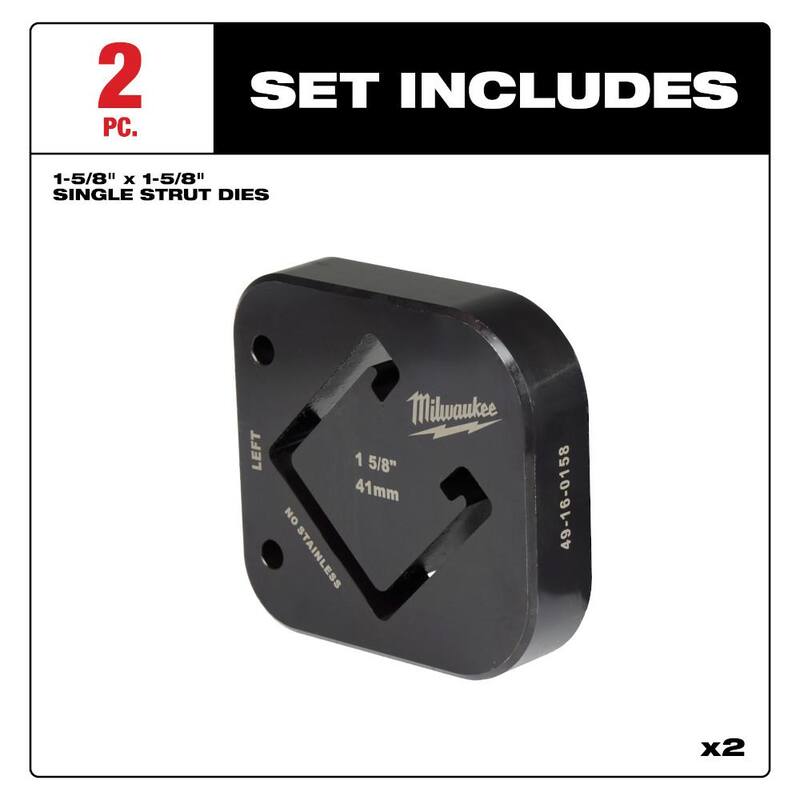 Matrices de corte de una sola tira Milwaukee de 1-5/8 pulg. x 1-5/8 pulg. - 49-16-0158
