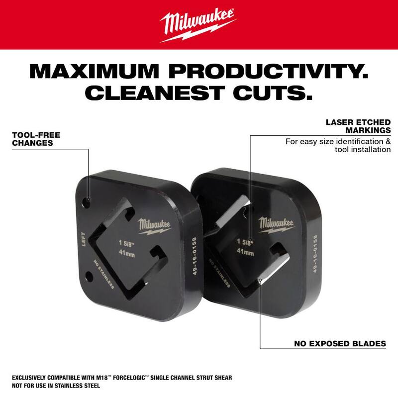 Matrices de corte de una sola tira Milwaukee de 1-5/8 pulg. x 1-5/8 pulg. - 49-16-0158
