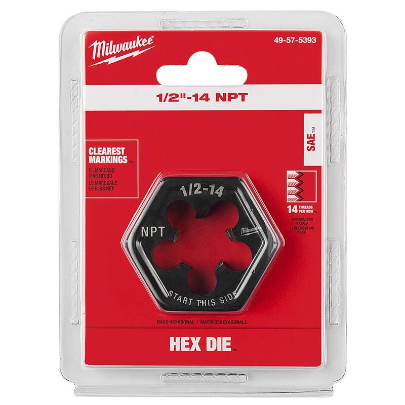 Tribute hexagonal de roscado Milwaukee de 1/2 pulgadas -14 NPT - 2-1/6 pulgadas - 49-57-5393