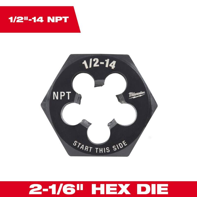 Tribute hexagonal de roscado Milwaukee de 1/2 pulgadas -14 NPT - 2-1/6 pulgadas - 49-57-5393