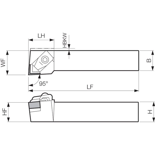 Kyocera Turning Toolholder, CCLNR 2020K12 - CCLNR2020K12