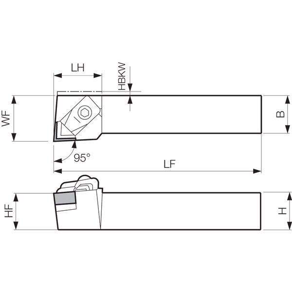 Kyocera Turning Toolholder, CCLNR 2020K12 - CCLNR2020K12
