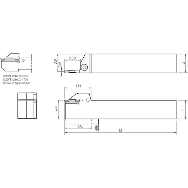 Kyocera External Grooving Toolholder, KGDR 2525M6T30 - KGDR2525M6T30