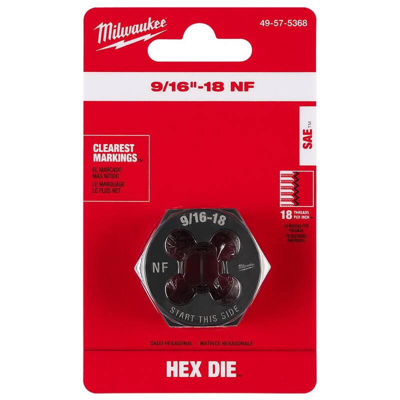 Terraja Hexagonal Milwaukee de 9/16 pulg. -18 NF 1-7/16 pulg. - 49-57-5368.