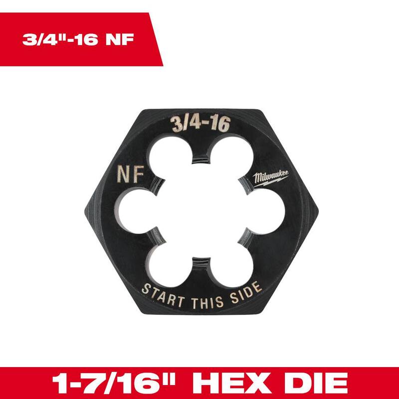 Matriz de roscado hexagonal de 1-7/16 in. NF 3/4 in. Milwaukee - 49-57-5378