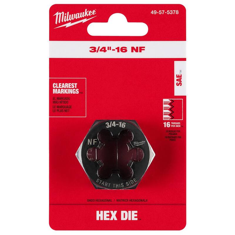 Matriz de roscado hexagonal de 1-7/16 in. NF 3/4 in. Milwaukee - 49-57-5378