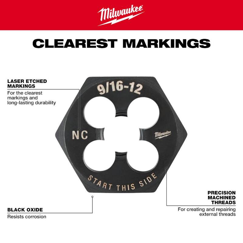 Matriz de roscado hexagonal de 1-7/16 in. NF 3/4 in. Milwaukee - 49-57-5378