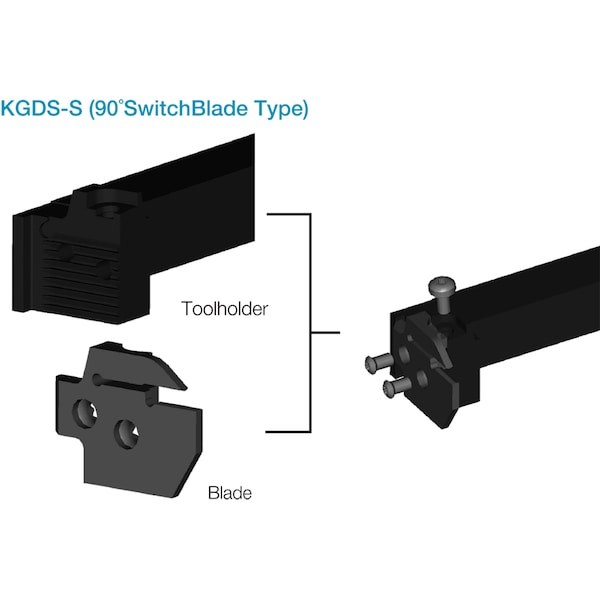 Kyocera External Grooving Toolholder, KGDSR 16C - KGDSR16C