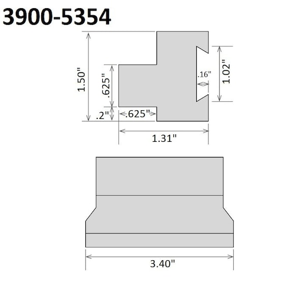 Hhip .625 X 1.02 SGTBN Cut-Off Tool Block - 3900-5354