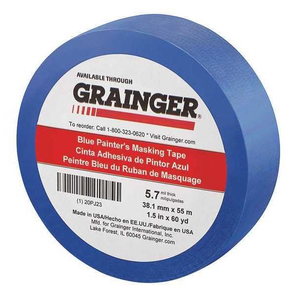 Cinta adhesiva para enmascarar pintura Zoro Select, 60 yardas x 1-1/2 pulgadas, azul - 20PJ23