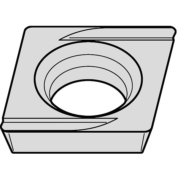 Widia Diamond Turning Insert, Diamond, 5/32 in, CDHH, 0.18mm, Carbide - CDHH120605R