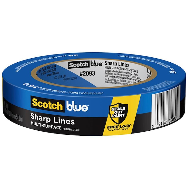 Cinta para pintor ScotchBlue Sharp Lines de Scotch de .94" x 60 yardas - 2093-24EC en color azul