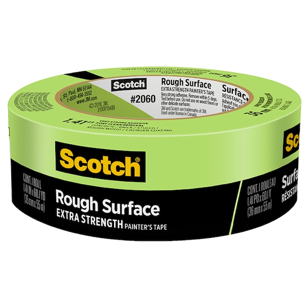 Cinta para pintor de superficie rugosa Scotch verde de 1.41" x 60 Yds - 2060-36AP