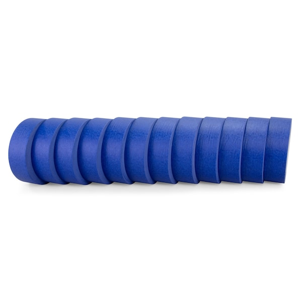 Cinta Masking Blue para Pintores de 1 1/2 pulgadas x 60 yardas, Adhesivo de Caucho Natural Resistente, Línea Nítida, 12 paquetes - 12x-46705