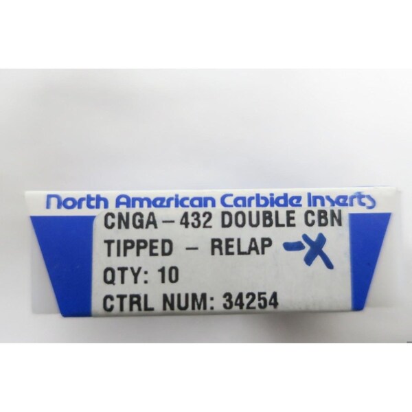 North American Carbide CARBIDE INSERT, 10PK - CNGA 432 CBN