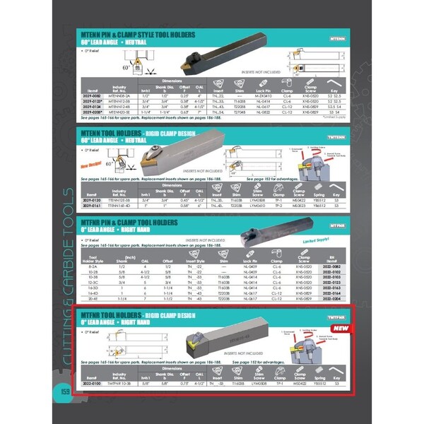 Hhip MTFNR 10-3B Turning Tool Holder- New Rigid Clamp Design - 2022-0100