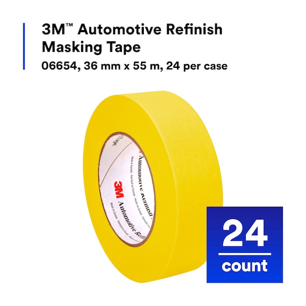 3M 06654 Cinta para enmascarar para repintado automotriz - 36 mm x 55 m - 7000119817