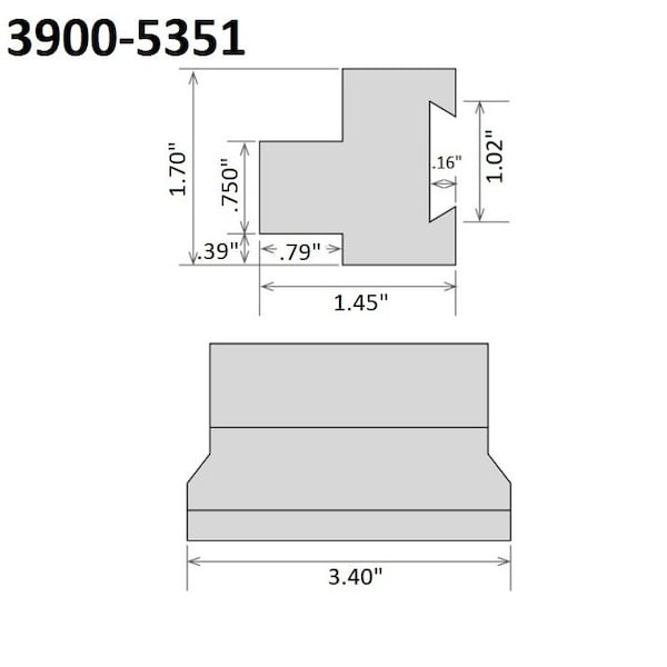Hhip .750 X 1.02 SGTBN Cut-Off Tool Block - 3900-5351