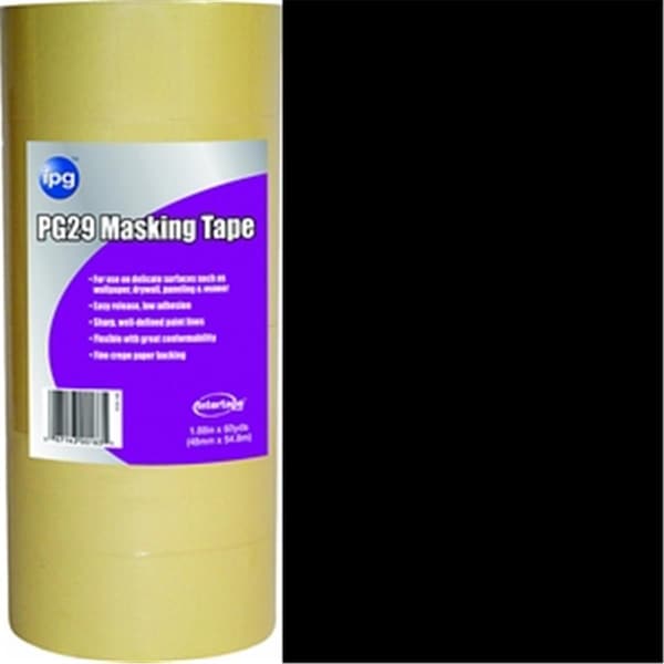 Cinta de enmascarar de baja adherencia de calidad premium de Intertape, 2 pulgadas x 60 yardas a granel, paquete de 24 - 153623