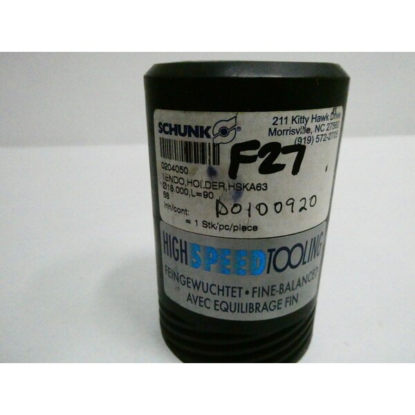 Schunk TENDO 18MM TOOL HOLDER - HSKA63 0204050