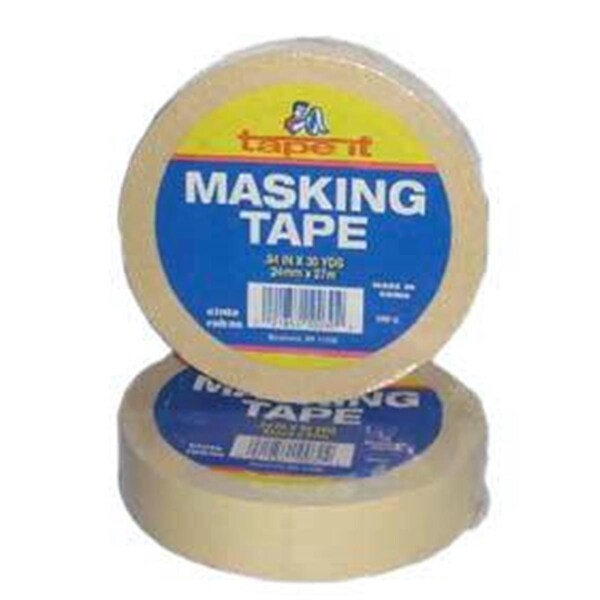 Cinta de enmascarar de 25 yardas de 2 pulgadas, color beige, paquete de 36 - WPM225