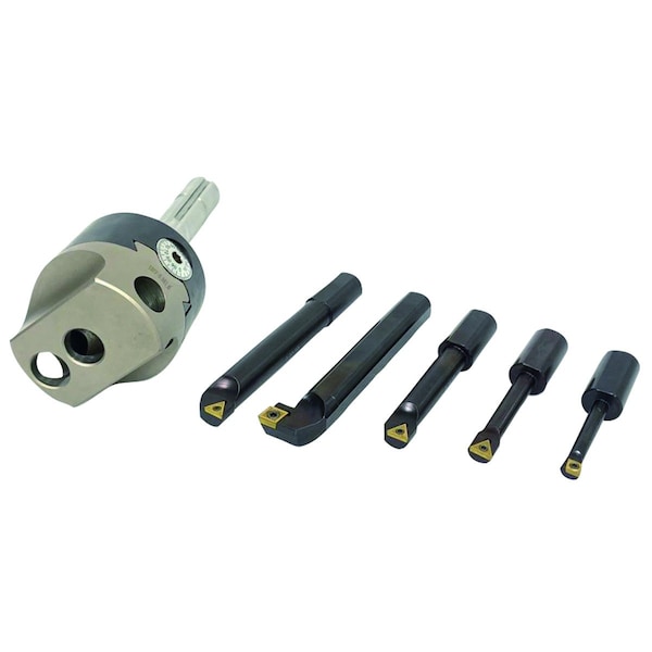 Hhip Indexable Tool Set With 3 in. Boring Head R8 Shank & 8 Boring Bars - 1906-0205