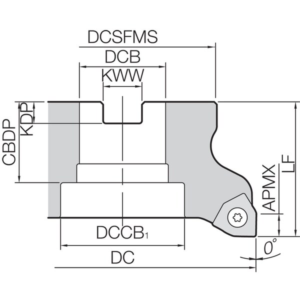 Kyocera Face Mill, MFWN 90160R8T, M-SIX 160.00mm Cutting Dia - MFWN90160R8T