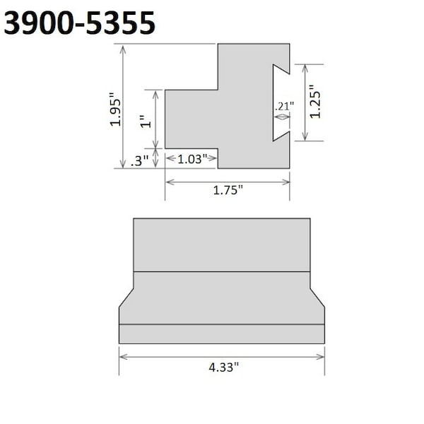 Hhip 1.00 X 1.25 SGTBN Cut-Off Tool Block - 3900-5355